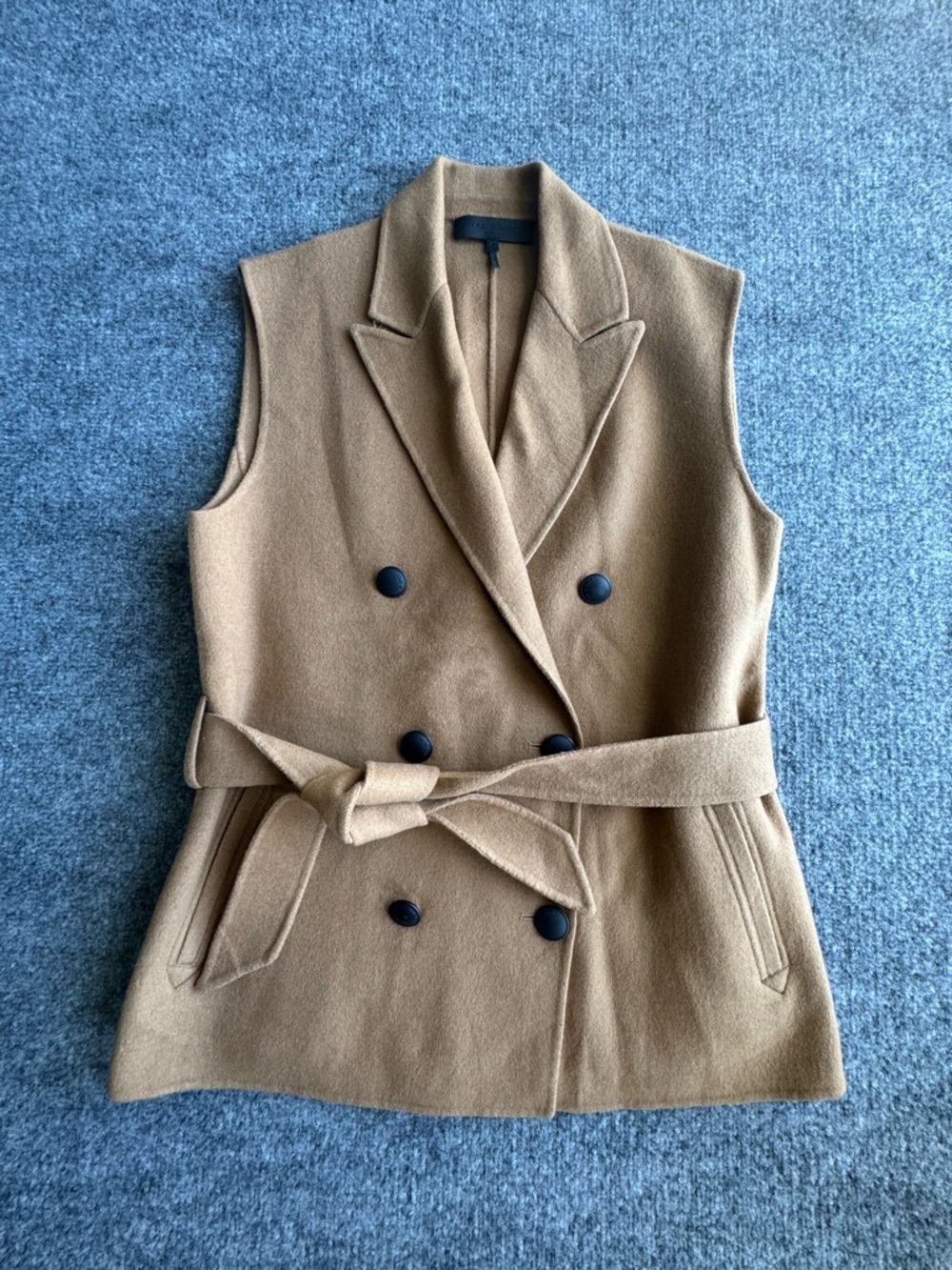 Rag & Bone Pearson Belted Camel Wool Vest Jacket Double Breasted SMALL